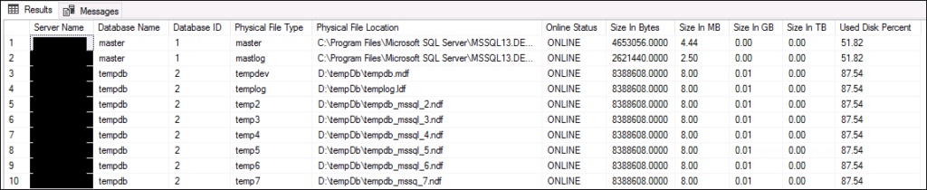 Find Physical file location for all the databases in SQL Server