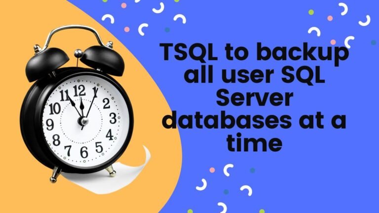 TSQL to backup all user SQL Server databases at a time