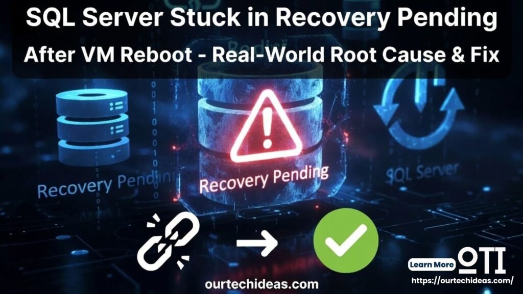 SQL Server Database Stuck in Recovery Pending After VM Reboot – A Real-World Root Cause and Fix